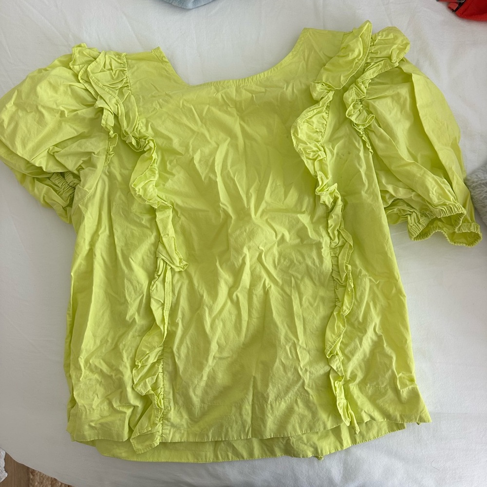 English Factory Lemon Ruffled Blouse